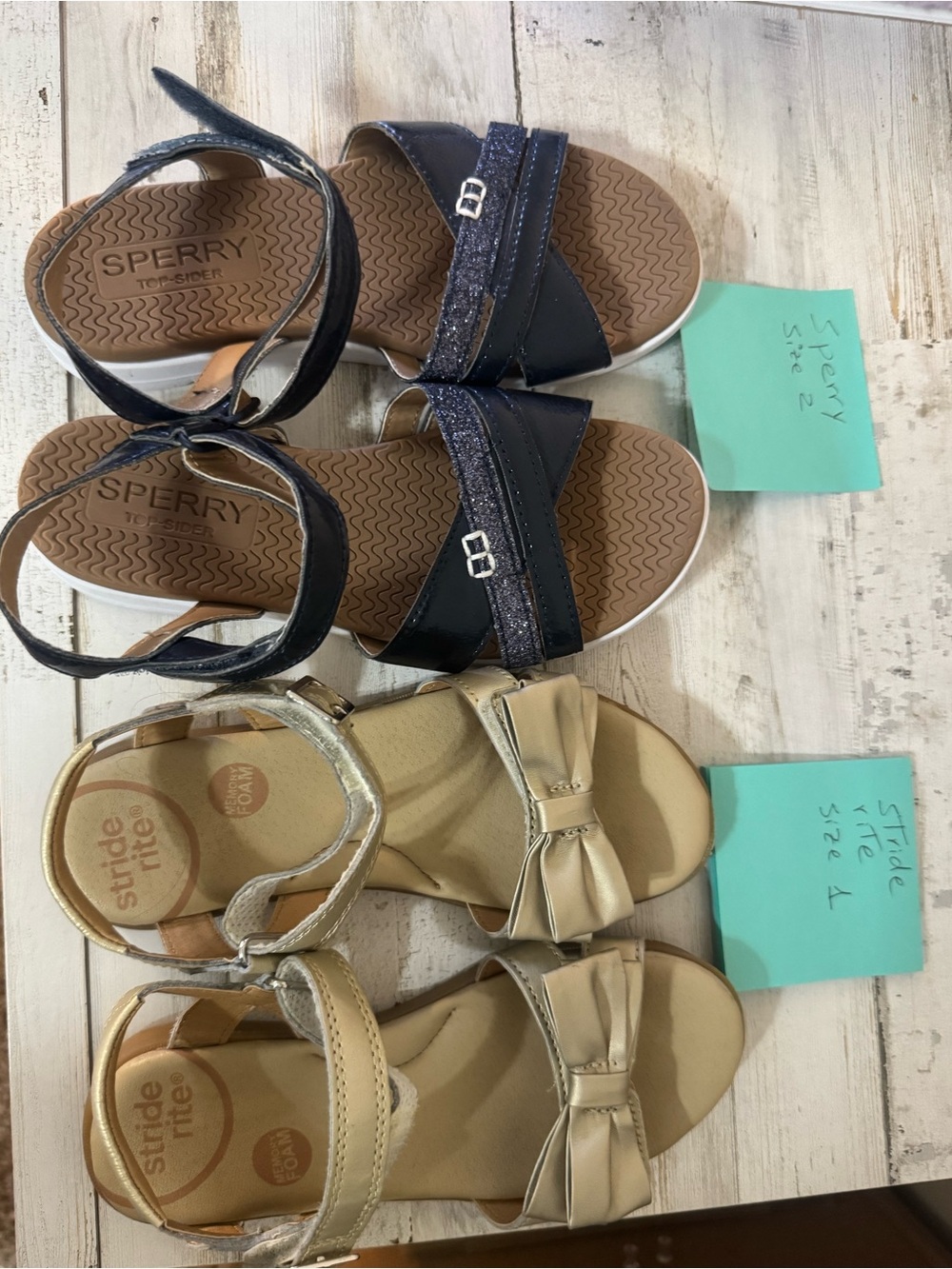 Two pair of sandals - girl size 1 and size 2
